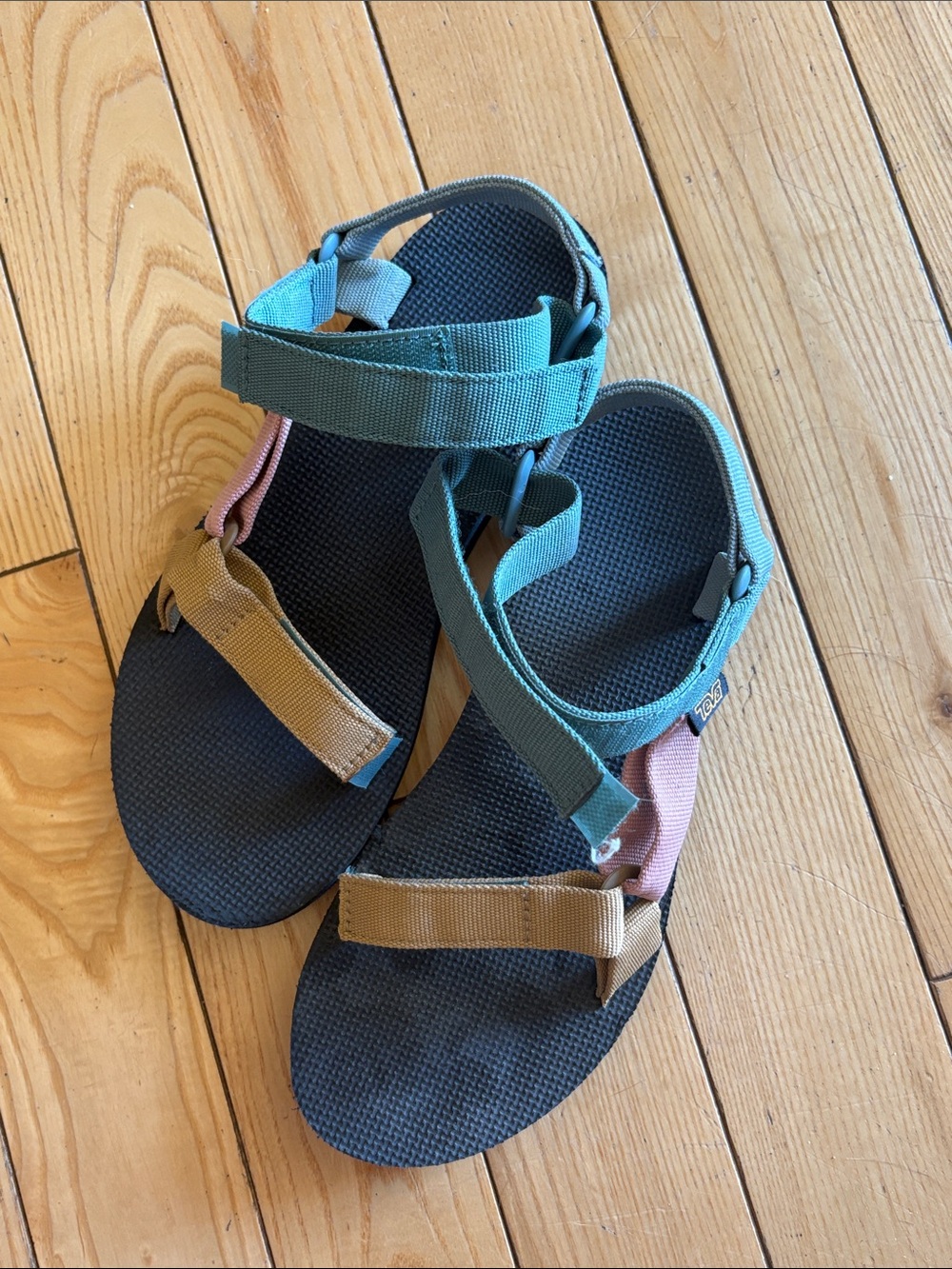 Teva Women Multicolor Strap Sandals — Teal, Pink & Tan